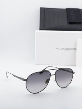 Victoria Beckham VB242S 043 Aviator Sunglasses – Gunmetal/Grey